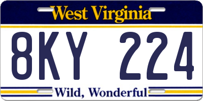 WV license plate 8KY224