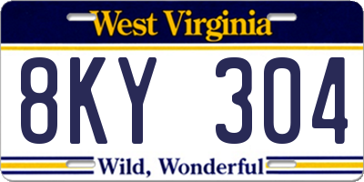 WV license plate 8KY304