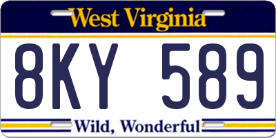 WV license plate 8KY589