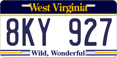 WV license plate 8KY927
