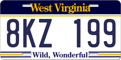 WV license plate 8KZ199