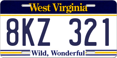 WV license plate 8KZ321