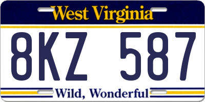 WV license plate 8KZ587