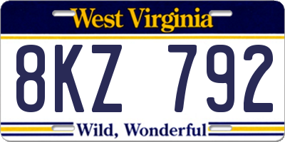 WV license plate 8KZ792