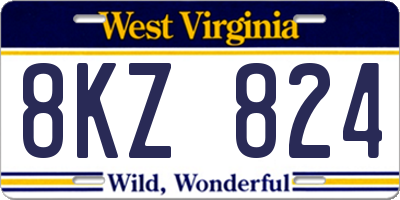 WV license plate 8KZ824