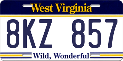 WV license plate 8KZ857