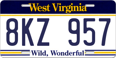 WV license plate 8KZ957