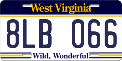 WV license plate 8LB066