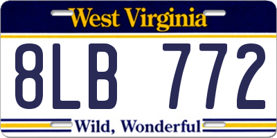 WV license plate 8LB772