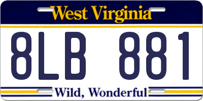 WV license plate 8LB881