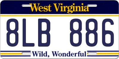WV license plate 8LB886