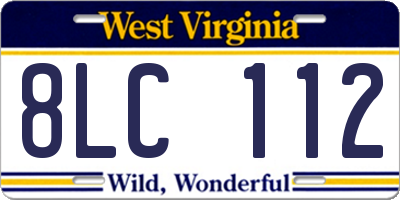 WV license plate 8LC112