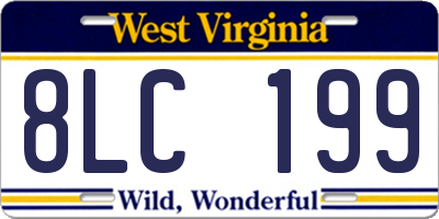 WV license plate 8LC199