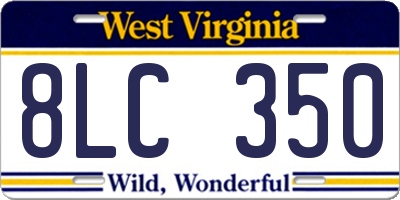 WV license plate 8LC350
