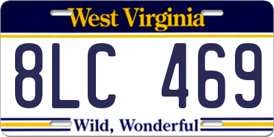 WV license plate 8LC469