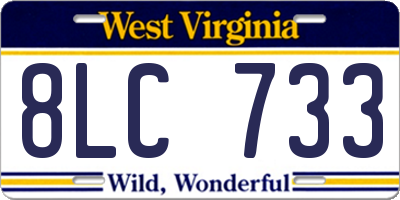 WV license plate 8LC733