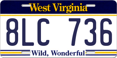 WV license plate 8LC736