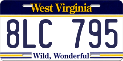 WV license plate 8LC795