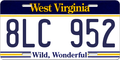 WV license plate 8LC952