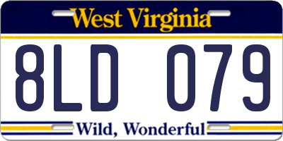 WV license plate 8LD079