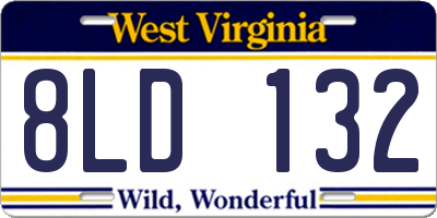 WV license plate 8LD132