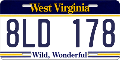 WV license plate 8LD178