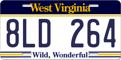WV license plate 8LD264