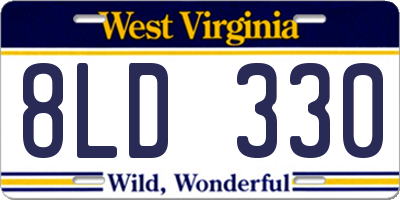 WV license plate 8LD330