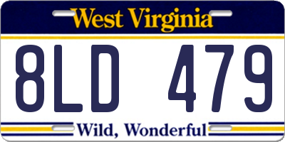 WV license plate 8LD479