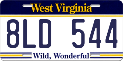 WV license plate 8LD544