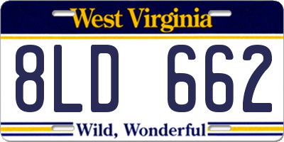 WV license plate 8LD662