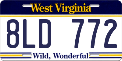 WV license plate 8LD772