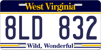 WV license plate 8LD832