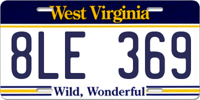 WV license plate 8LE369