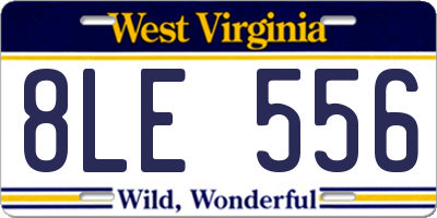 WV license plate 8LE556