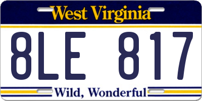 WV license plate 8LE817
