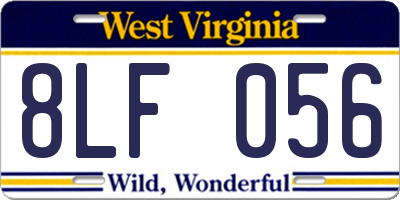 WV license plate 8LF056
