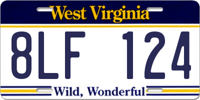 WV license plate 8LF124