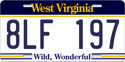 WV license plate 8LF197