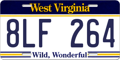 WV license plate 8LF264