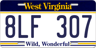 WV license plate 8LF307