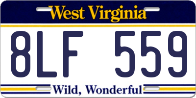 WV license plate 8LF559