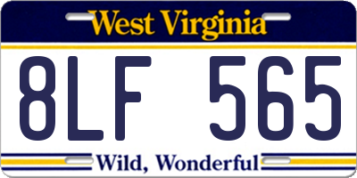 WV license plate 8LF565