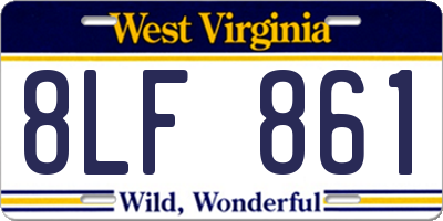 WV license plate 8LF861