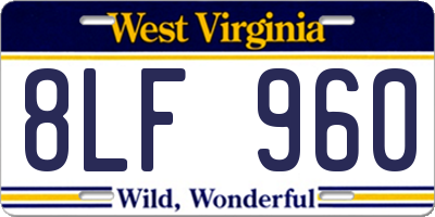 WV license plate 8LF960