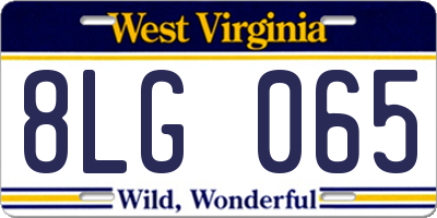 WV license plate 8LG065