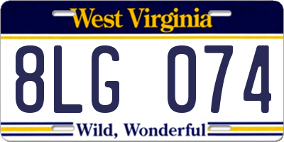 WV license plate 8LG074