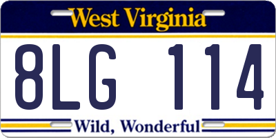 WV license plate 8LG114