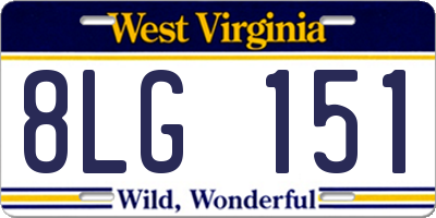 WV license plate 8LG151
