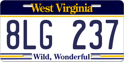 WV license plate 8LG237